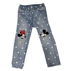 Baby GAP Disney Mickey Minnie Mouse Embroidered Jeggings light washGirls Size 4